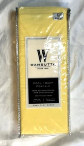 WAMSUTTA 100% Egyptian cotton yellow FULL flat sheet. Cool Touch Percale - Picture 1 of 3