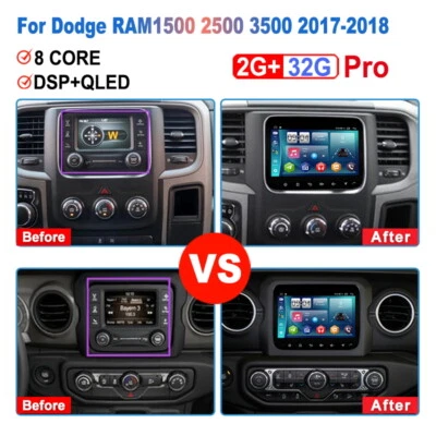 Android Car Radio Head Unit For Dodge RAM1500 2500 3500 2017-2018 GPS Carplay - Image 1 of 4