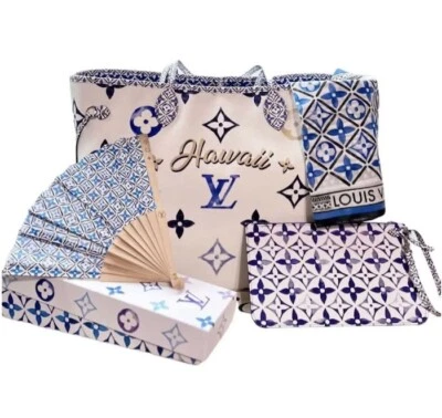 LOUIS VUITTON Neverfull GM Tote Bag Pouch BY THE POOL Hawaii Limited Auth New  - Image 1 of 4