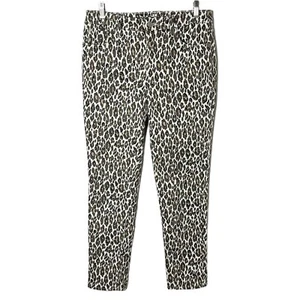 Chico's Women's Jeans Size 4 Leopard Print So Slimming Girlfriend Slim Leg Ankle - Picture 1 of 8