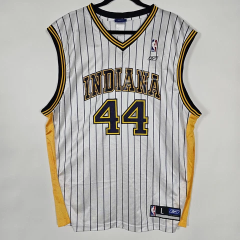 Vintage Reebok NBA Indiana Pacers Austin Croshere #44 Mens Large Striped Jersey Cover