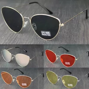 Womens Cat Eye Retro Metal Frame Tinted Lens Sunglasses UV400 - Picture 1 of 9