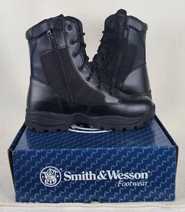 SMITH & WESSON Mens Boots BREACH 2.0 WP BLK 8" Zip 10 Reg 810401 Military Police - Picture 1 of 13