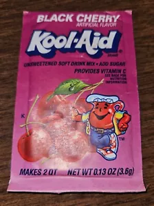 1x 1990's Kool Aid Black Cherry Fruity Drink Mix Unopened Packet Kraft - Shakes! - Picture 1 of 2
