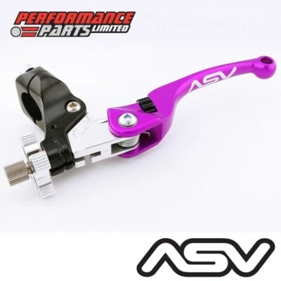 ASV F4 Purple Long Clutch Lever with Standard Perch for Honda XR200 / R 2001 - Image 1 of 4
