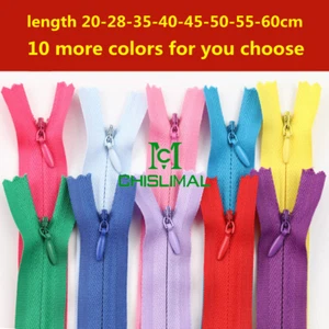 Lot Nylon Zipper 3# Invisible Zippers Tailor Sewing Craft Colorful 8-24 Inch - Picture 1 of 26