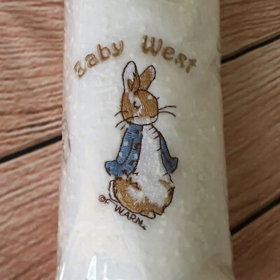 SOFT TOUCH Personalisierte bestickte Peter Kaninchen rosa blau grau Vliesdecke Baby Geschenk