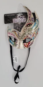 Masqarae Bird Eye Mask Mardi Gras & Masquerade  Hand Painted - Picture 1 of 4