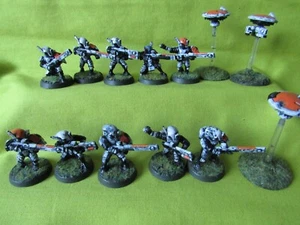 A6 WARHAMMER 40K TAU ARMY - PAINTED FIRE WARRIORS TEAM - Picture 1 of 4