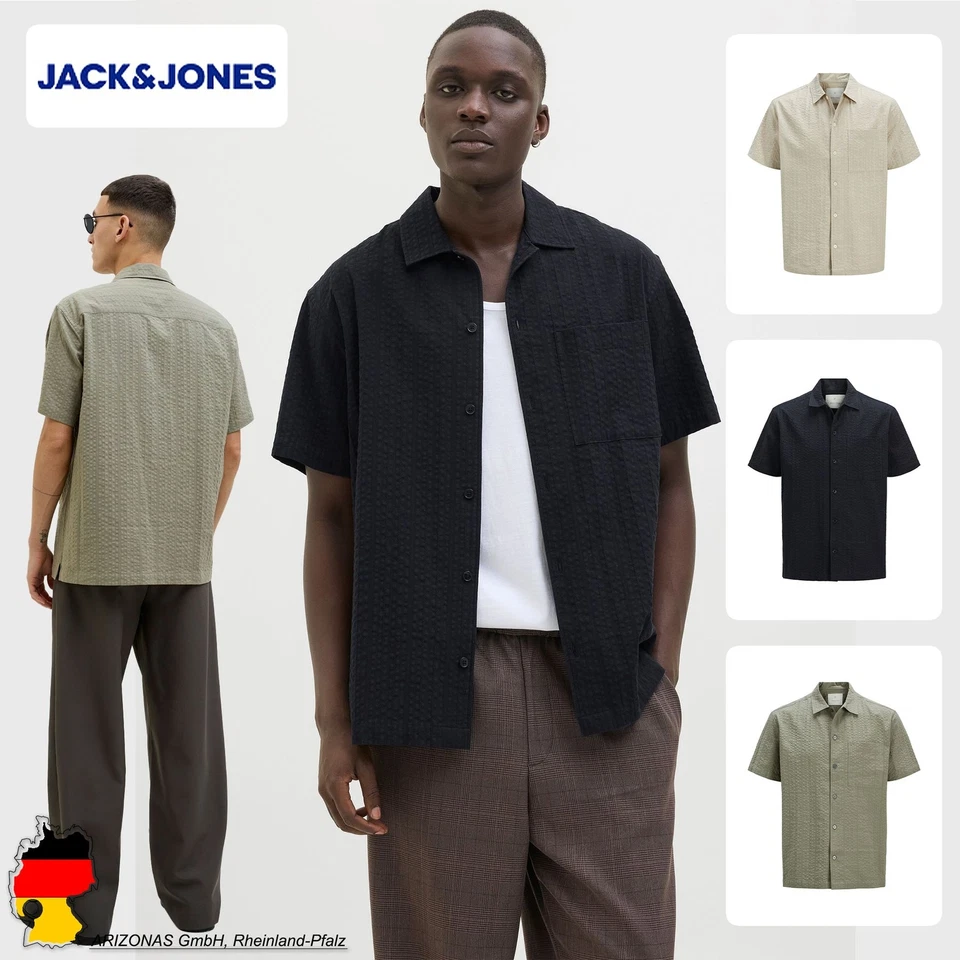 JACK JONES Camicia Uomo Manica Corta con Tasca sul Petto e Bottoni - Immagine 1 di 1