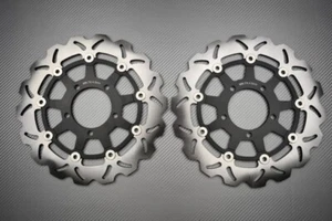 Pair of Wave Floating Front Brake Discs 300mm KAWASAKI ZX6R ZX-6R 2007-2008 - Picture 1 of 2