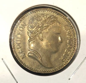 French Napoleon Emperor Medal - Belgium Coat Of Arms On Reverse-28MM - Picture 1 of 4