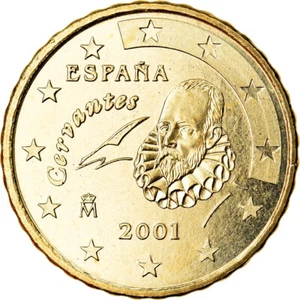 [#790792] Hiszpania, 10 Euro Cent, 2001, Madrid, MS(63), Mosiądz, KM:1043 - Zdjęcie 1 z 2