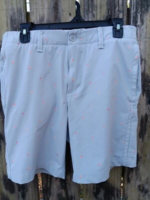 Under Armour Light Gray Print Golf Shorts with GRIP Waist 32 - Imagem 1 de 4