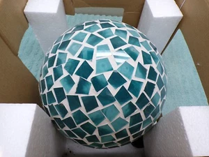alpine corporation 10 inches mosaic glass gazing globe