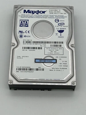 Maxtor SATA 6V160E0 6V160E003635A 15JAN2006 N,M,B,A 160Gb HDD Hard Drive VA13161 - Image 1 of 2