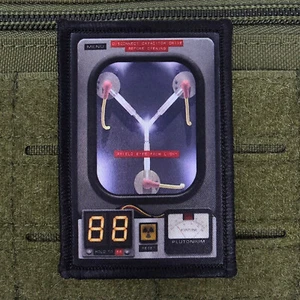 Flux Kondensator Patch Moral Tactical Meme Back To Future USA Flagge Hook & Loop 3x2 - Bild 1 von 8