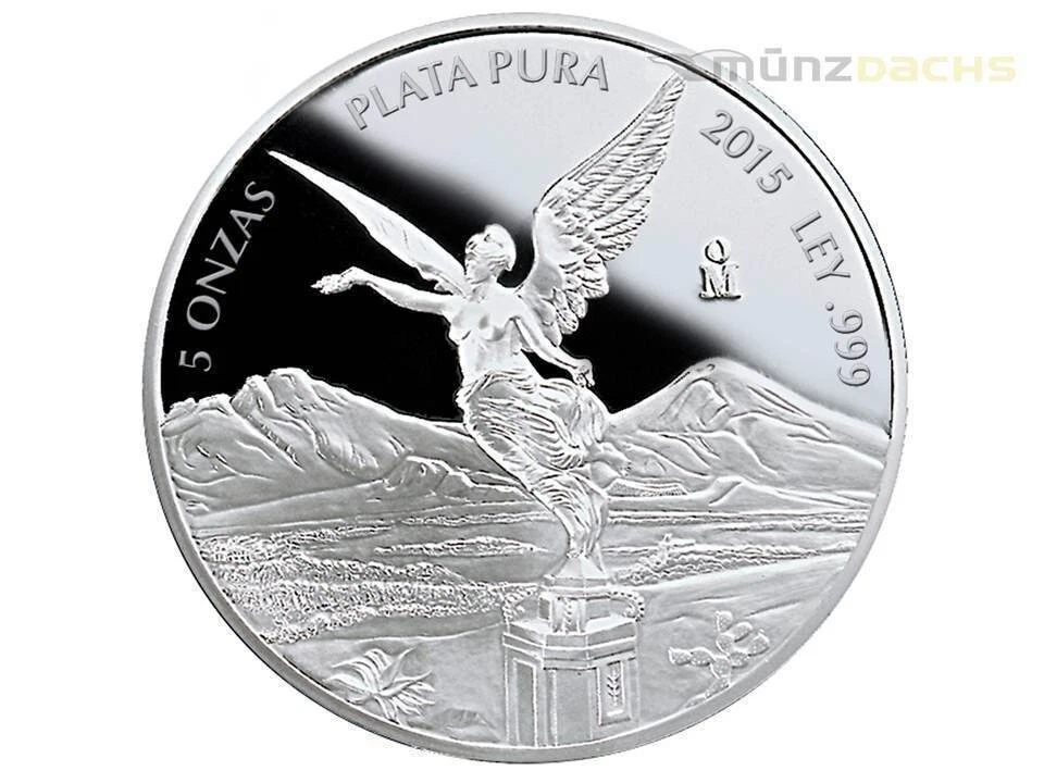 5 Oncia OZ Argento Silver Libertad Proof Dea Della Vittoria Pp Messico 2015 - Immagine 1 di 1