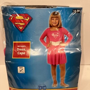 Girls Supergirl HALLOWEEN COSTUME SMALL 4-6 Dress w attached cape - Picture 1 of 3