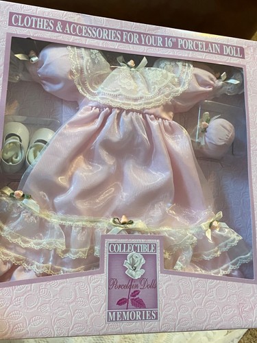 VETEMENTS Vestiti Ricordi da Collezione 16” Bambola Regalo Natale Rosa Vestito Scarpe Calzini 002 055