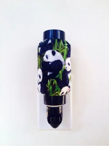Panda family Fabric Night Light Nursery Bedside Plug-in Hall Wall Lamp - Picture 1 of 1