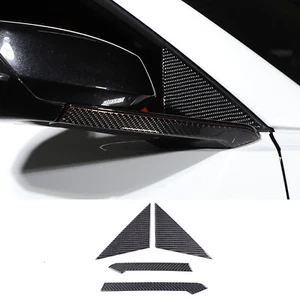 Carbon Fiber Side View Mirror Triangle Panel Trim Kit For Corvette C8 2020-2024 - Picture 1 of 12