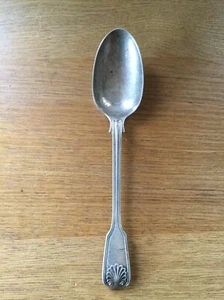 ANTIQUE SILVER FIDDLE THREAD & SHELL SOUP SPOON LONDON 1896 (VERY RARE SIZE) - Picture 1 of 4