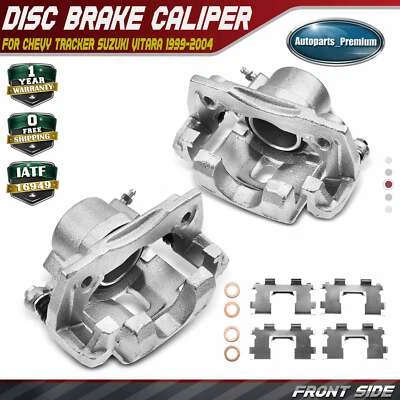 2x Brake Calipers w/ Bracket for Chevy Tracker Suzuki Vitara 1999-2004 Front L&R - Image 1 of 4