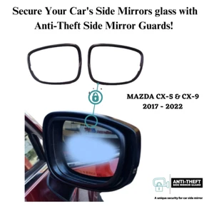 Anti-Theft metal side Mirror Guard fits OEM Mazda CX-5 CX-9 2017-2022 - Picture 1 of 7