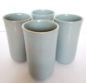 Set of 4 Studio Pottery Tumbler Glasses Robins Blue Ceramic 5.5 inches - Picture 1 of 7