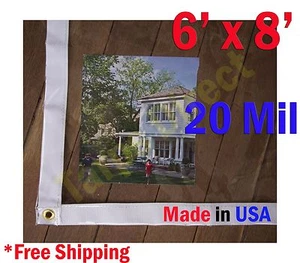 6 ft x 8 ft Clear 20 mil Vinyl Tarp Waterproof Curtain Porch Patio Enclosure - Picture 1 of 1