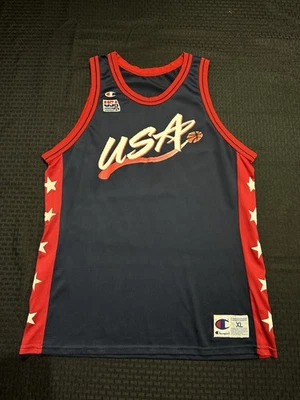 Vintage Team USA Champion Blank Basketball Jersey Size XL Rare 1996 Olympics 90s - Image 1 of 4