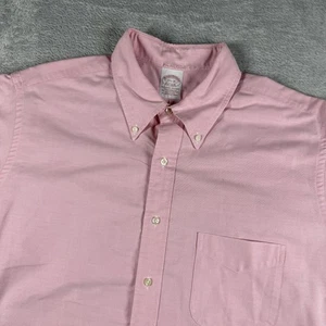 Vintage Brooks Brothers Polo Shirt Mens 17.5 2XL OCBD Oxford Supima Made in USA - Picture 1 of 12