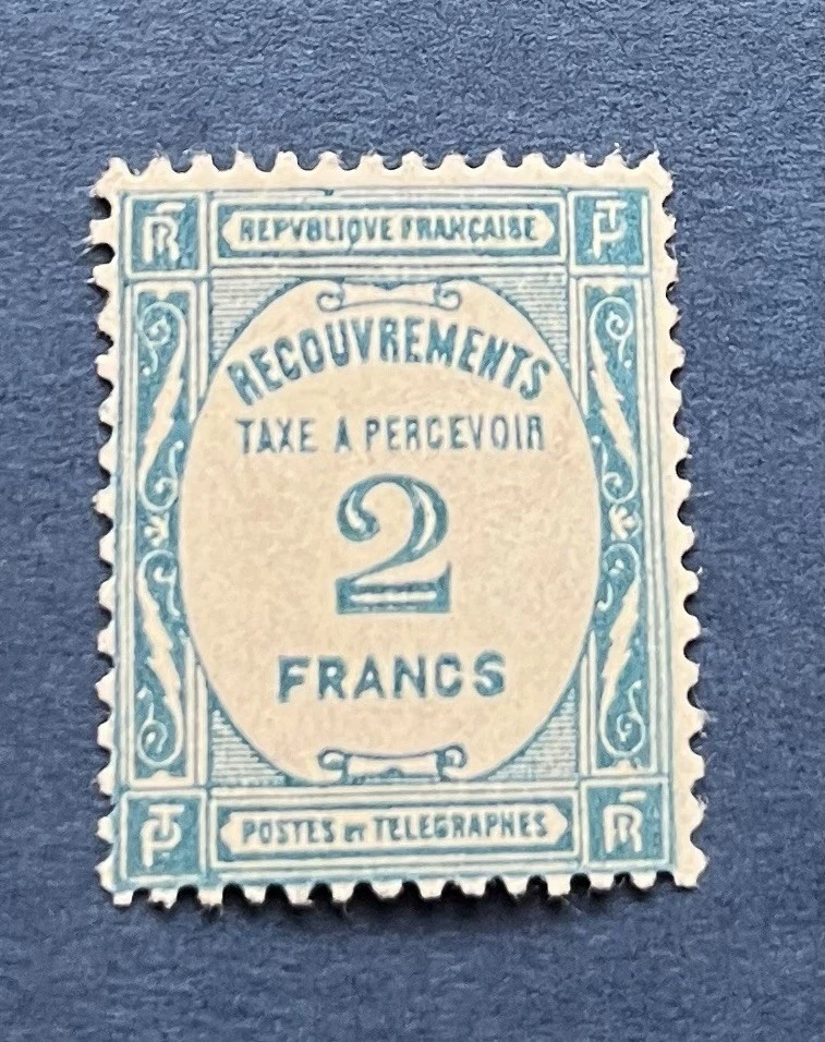 France Taxe N° 61 2 F Bleu  Neuf ** TB Qualité Cote275€ TB centrage - Photo 1/1