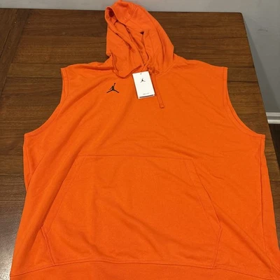 Nike Jordan Mens Sleeveless Training Hoodie Orange Sz 2XL DQ7946-813 - Image 1 of 4