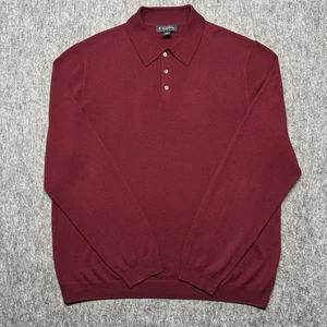 Suéter Brooks Brothers Extra Fino Italiano Lana Merino Hombres XXL Rojo Cuello Polo - Imagen 1 de 8