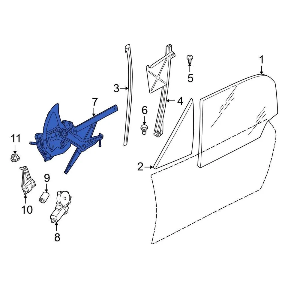 For BMW Z3 1996-2002 BMW 51338397706 Front Right Window Regulator - Imagem 1 de 1
