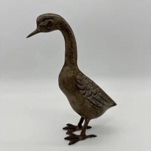 Vintage MCM Bronze/Messing Metallguss Ente/Gans Figur Skulptur - Bild 1 von 12