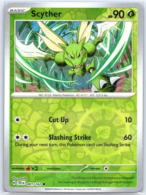 Scyther 001/162 Near Mint SV05: Temporal Forces Pokemon Shipnow RevHolo - Image 1 of 2