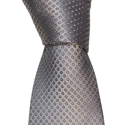 Галстук мужской Donald Trump Signature Collection шелковый серебристый в горошек б/у в отличном состоянии - Изображение 1 из 3