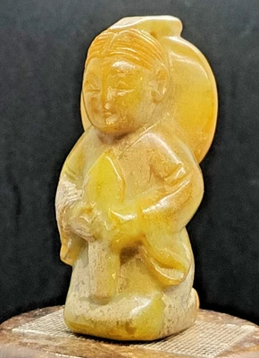 Ancienne statue suspendue de Bouddha céleste jade hetien Chine artisanat - Photo 1/4