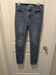 Levi's 711 Skinny-Damenjeans hoher Bund roher Saum blau Größe 28 - Bild 1 von 4