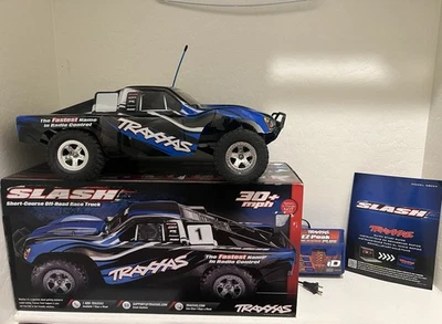 Traxxas Slash 1/10 VXL Blue W/ Remote, EZ Peak With Charger, Box, Accessories - Image 1 of 4