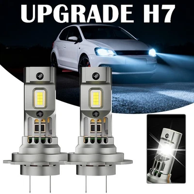 2x H7 For Hyundai Santa Fe 2005-2017 Headlight LED 6000k White Low Beam Bulbs - Image 1 of 4