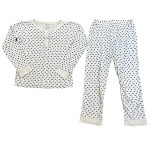 Roller Rabbit Cotton Pajama Long Sleeve Pants Girls 10 Blue Heart Sleep Comfort - Picture 1 of 10