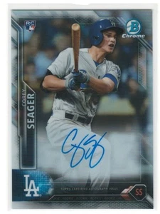 2016 Bowman Chrome Corey Seager On Card Refractor Rookie Autogrammkarte #'d /499 - Bild 1 von 1