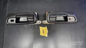 94-01 Acura Integra OEM Interior Door Handle W/Trim 2 Dr Coupe Lock Black Set - Foto 1 di 4