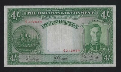 Bahamas 4 Shillings 1936  P-9 VF++ - Image 1 of 2