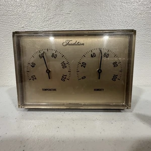 Termómetro medidor de humedad estación meteorológica de escritorio vintage Sears Tradition  - Imagen 1 de 8
