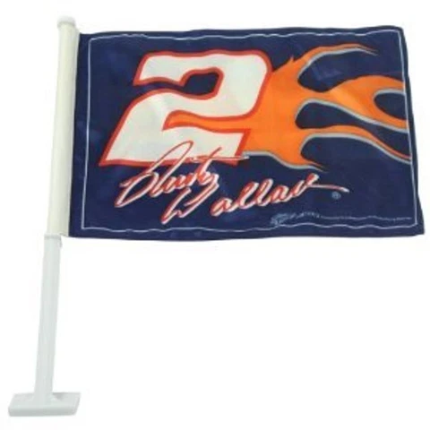 RUSTY WALLACE #2 Penske Racing NASCAR Collectible Series Double Sided Car Flag Cover